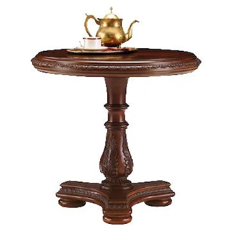 Round Pedestal End Table